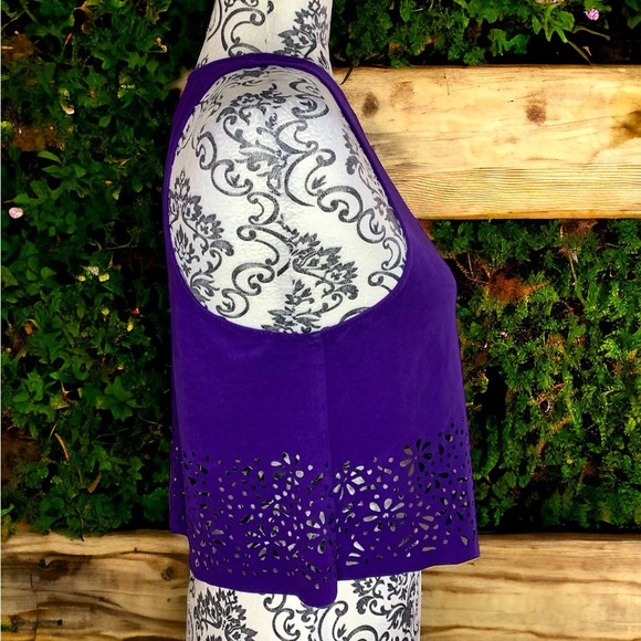 MINKPINK Super soft crop purple tank- XS - Picture 2 of 7